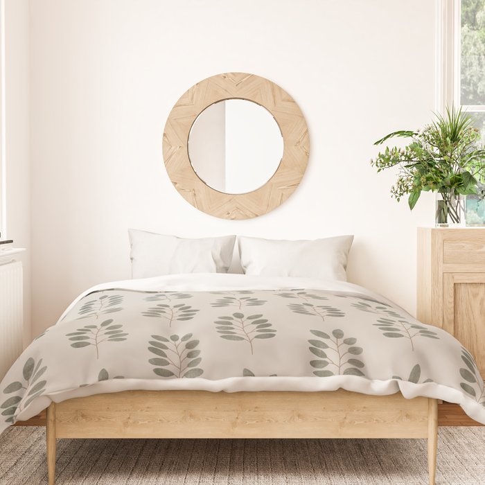 noble branches - pewter and olive Duvet Cover Gallery Image 3