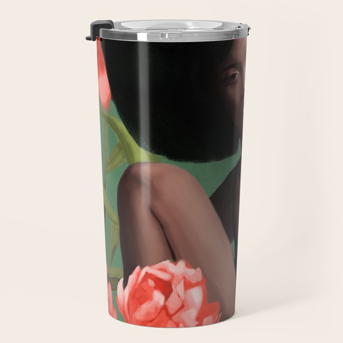 Garden of Peonies Travel Mug Gallery Image 3