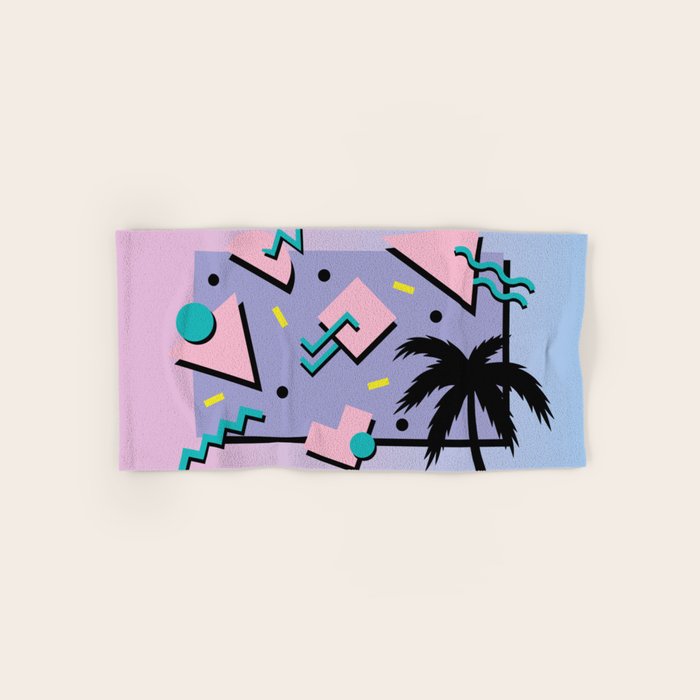 Memphis Pattern 25 - Miami Vice / 80s Retro / Palm Tree Bath Towel Gallery Image 1