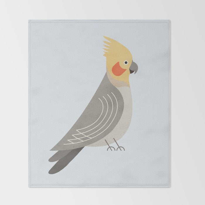 Whimsy Cockatiel Throw Blanket Gallery Image 2