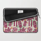 Retro Mid Century Modern Tiki Pattern 540 Red Green Orange and Beige Laptop Sleeve Gallery Image 2