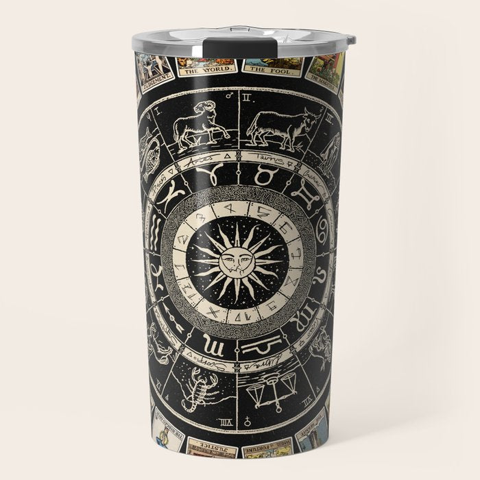The Major Arcana & The Wheel of the Zodiac Travel Mug Gallery Image 1