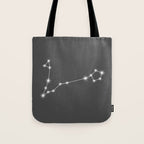 Pisces Zodiac Star Constellation Line Art Grey Tote Bag Gallery Image 1