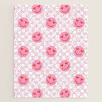 Romantic heart eye face checkered pattern Jigsaw Puzzle Gallery Image 1