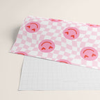 Romantic heart eye face checkered pattern Wrapping Paper Gallery Image 2