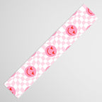 Romantic heart eye face checkered pattern Table Runner Gallery Image 3