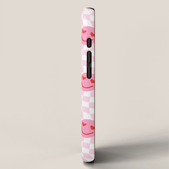 Romantic heart eye face checkered pattern iPhone Case Gallery Image 2