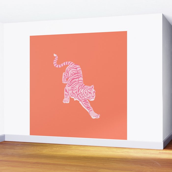 Year of the Tiger - Orange/Pink Wall Mural Gallery Image 2