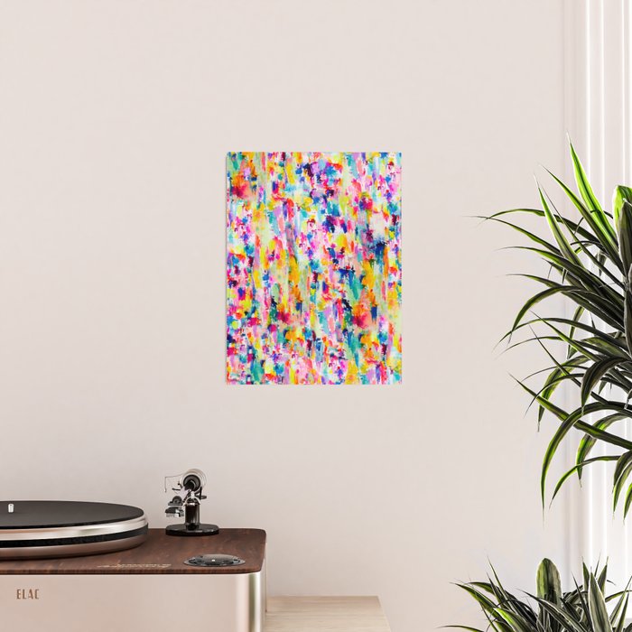 Bright Colorful Abstract Painting in Neons and Pastels Poster Gallery Image 2