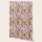 Bright Colorful Abstract Painting in Neons and Pastels Wallpaper Gallery Image 2