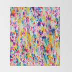 Bright Colorful Abstract Painting in Neons and Pastels Throw Blanket Gallery Image 2