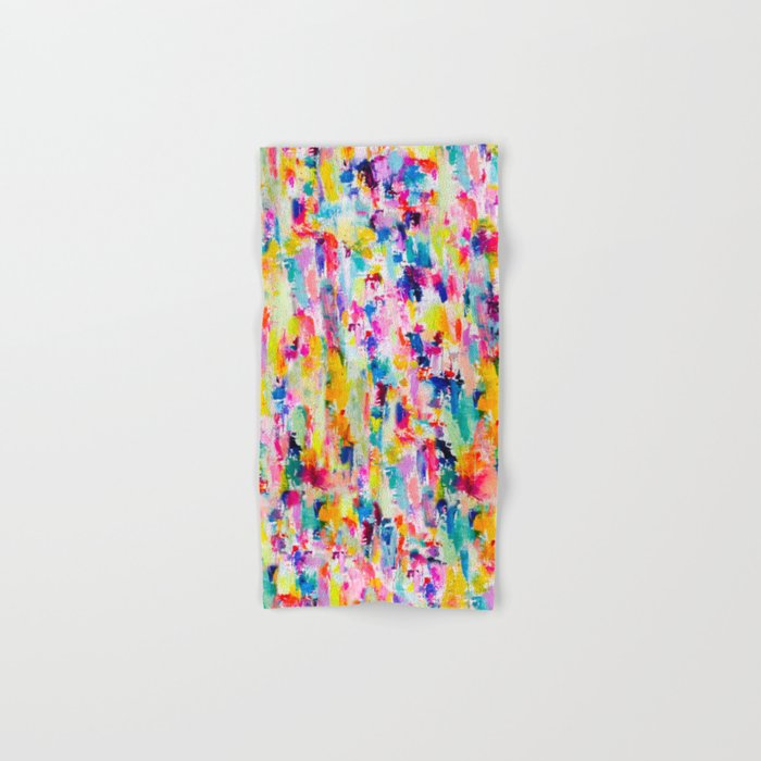 Bright Colorful Abstract Painting in Neons and Pastels Bath Towel Gallery Image 1