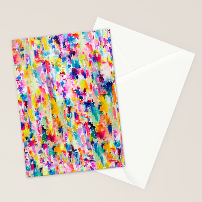 Bright Colorful Abstract Painting in Neons and Pastels Stationery Card Gallery Image 2