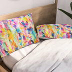 Bright Colorful Abstract Painting in Neons and Pastels Pillow Sham Gallery Image 2