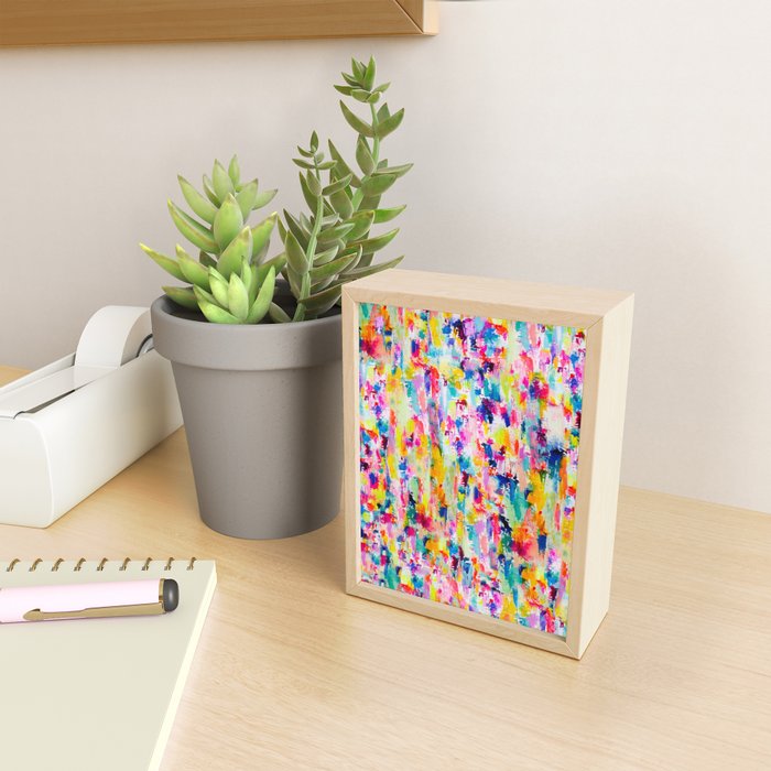 Bright Colorful Abstract Painting in Neons and Pastels Mini Art Print Gallery Image 2