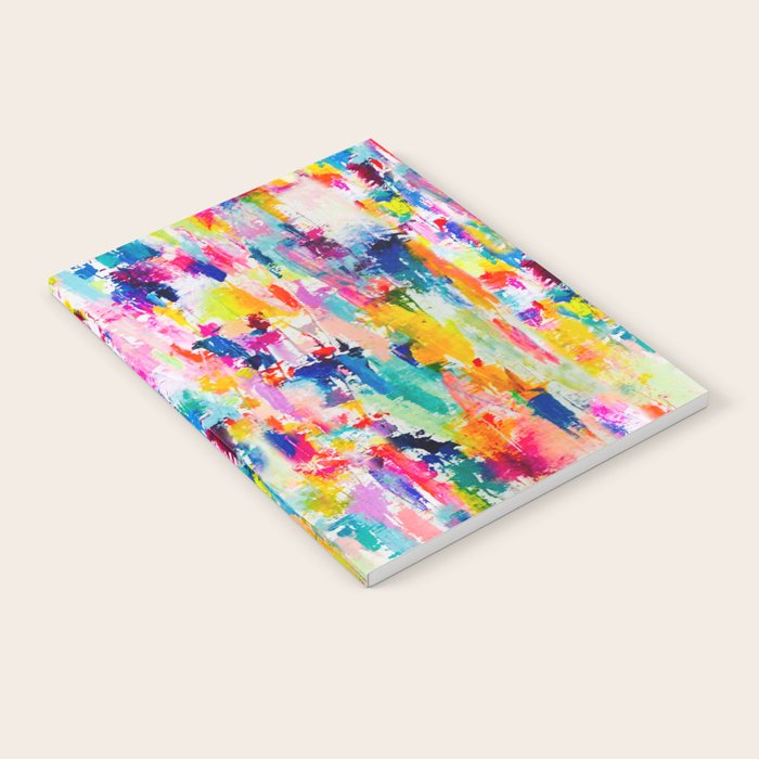 Bright Colorful Abstract Painting in Neons and Pastels Notebook Gallery Image 2