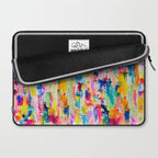 Bright Colorful Abstract Painting in Neons and Pastels Laptop Sleeve Gallery Image 2