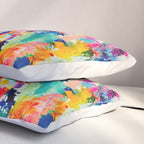 Bright Colorful Abstract Painting in Neons and Pastels Pillow Sham Gallery Image 3