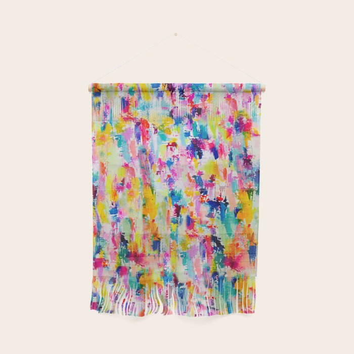 Bright Colorful Abstract Painting in Neons and Pastels Wall Hanging Gallery Image 1