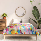 Bright Colorful Abstract Painting in Neons and Pastels Comforter Gallery Image 3