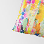 Bright Colorful Abstract Painting in Neons and Pastels Pillow Sham Gallery Image 4