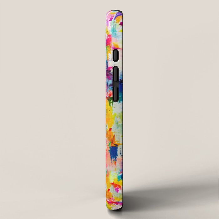 Bright Colorful Abstract Painting in Neons and Pastels iPhone Case Gallery Image 2