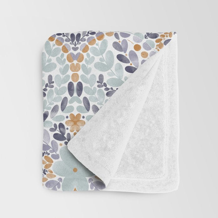 Artistic Floral Motif Medley Throw Blanket Gallery Image 3