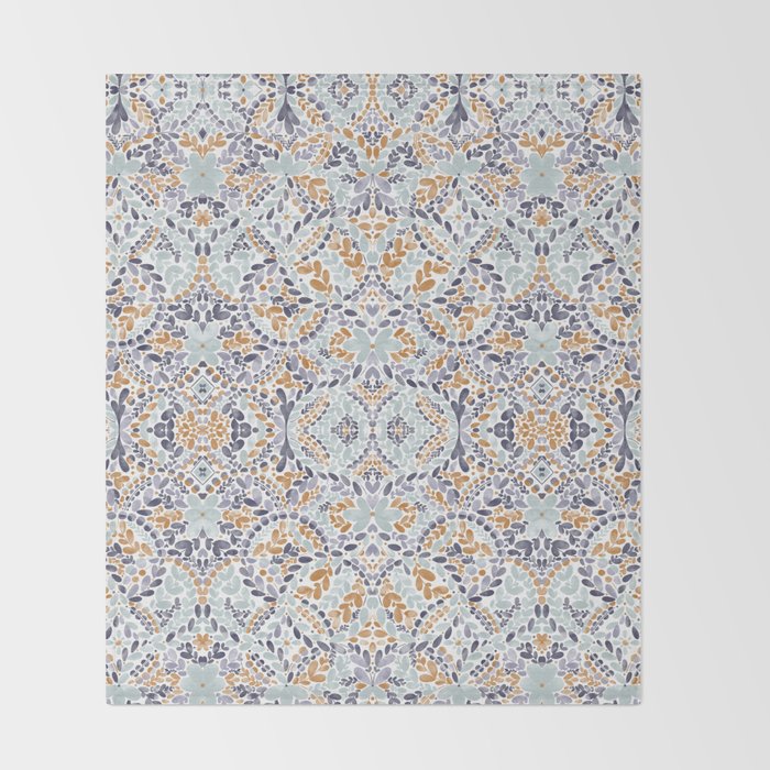 Artistic Floral Motif Medley Throw Blanket Gallery Image 2
