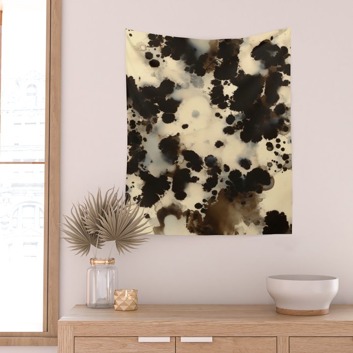 Black and White Tortoiseshell Pattern Wall Tapestry Gallery Image 2