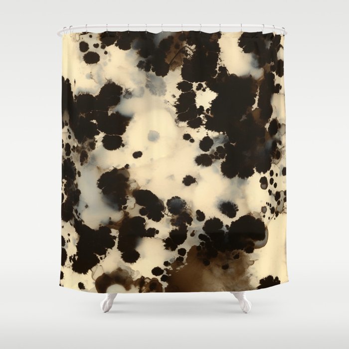 Black and White Tortoiseshell Pattern Shower Curtain Gallery Image 1