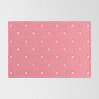 Wild Dotted Florals - Bold Coral Abstract Pattern Rug Gallery Image 2
