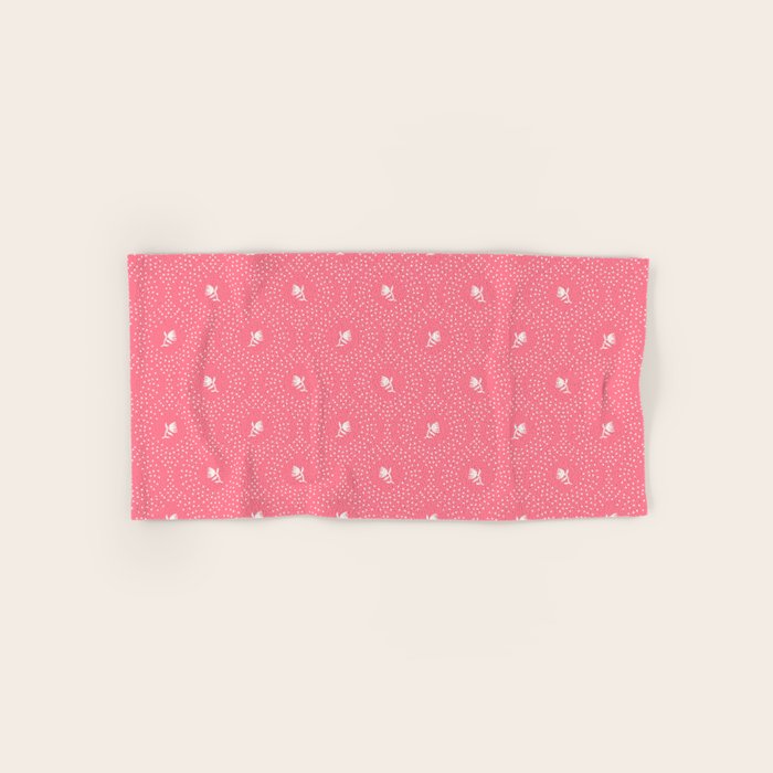 Wild Dotted Florals - Bold Coral Abstract Pattern Bath Towel Gallery Image 1