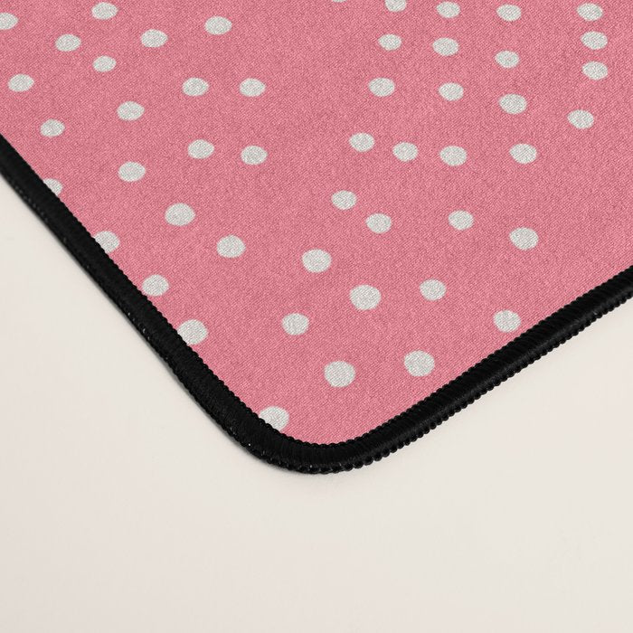 Wild Dotted Florals - Bold Coral Abstract Pattern Desk Mat Gallery Image 4