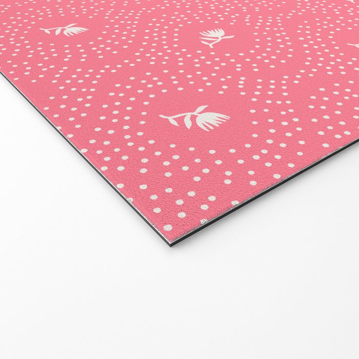 Wild Dotted Florals - Bold Coral Abstract Pattern Welcome Mat Gallery Image 2