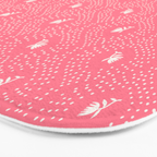 Wild Dotted Florals - Bold Coral Abstract Pattern Bath Mat Gallery Image 3