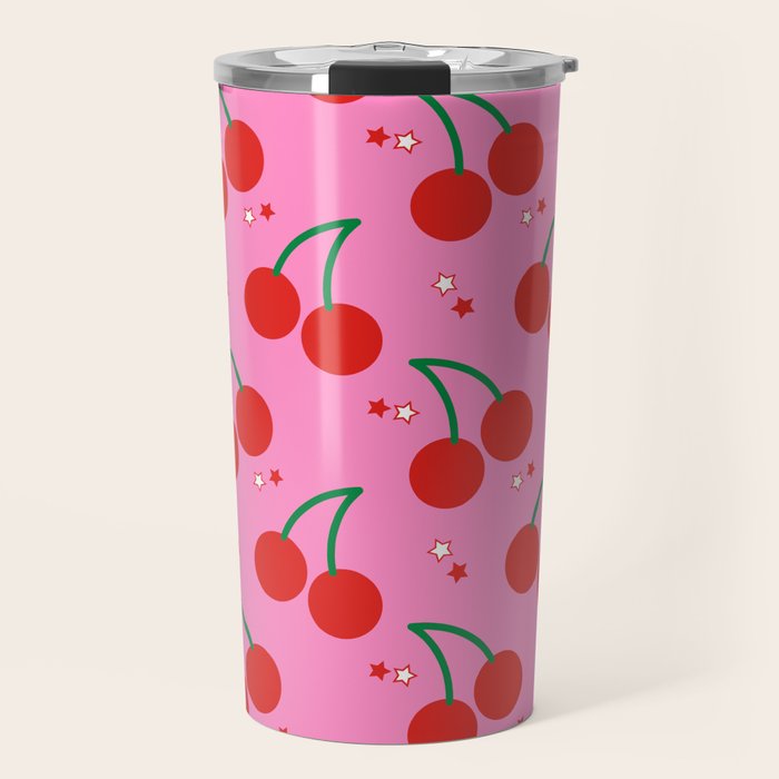 Cherry Bomb Pattern Travel Mug Gallery Image 1
