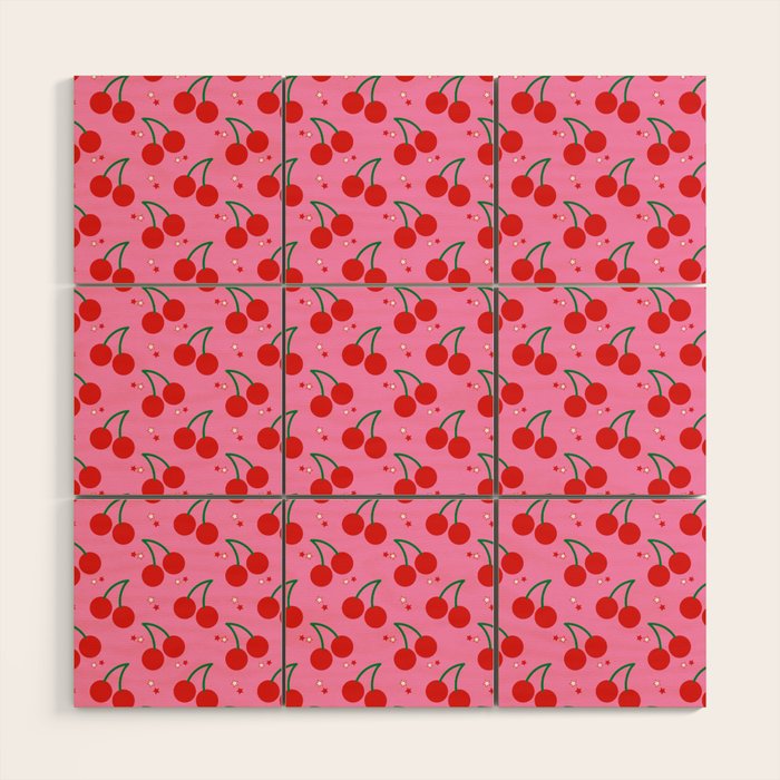 Cherry Bomb Pattern Wood Wall Art Gallery Image 1