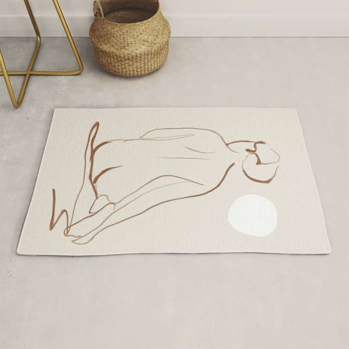 Minimal Line Art Nude 2 Rug Gallery Image 1