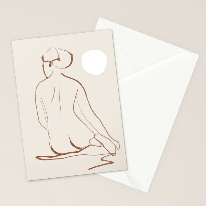 Minimal Line Art Nude 2 Stationery Card Gallery Image 2