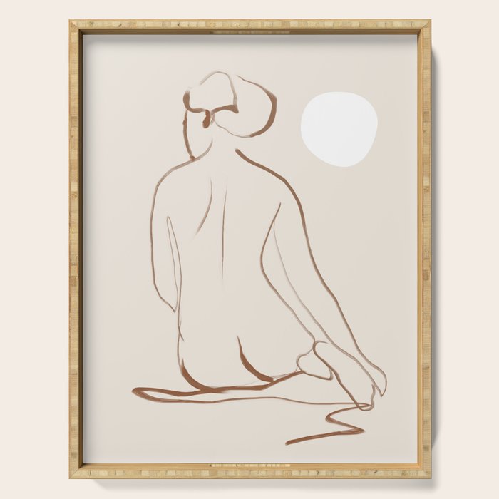 Minimal Line Art Nude 2 Serving Tray Gallery Image 1