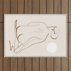 Minimal Line Art Nude 2 Outdoor Rug Gallery Image 1