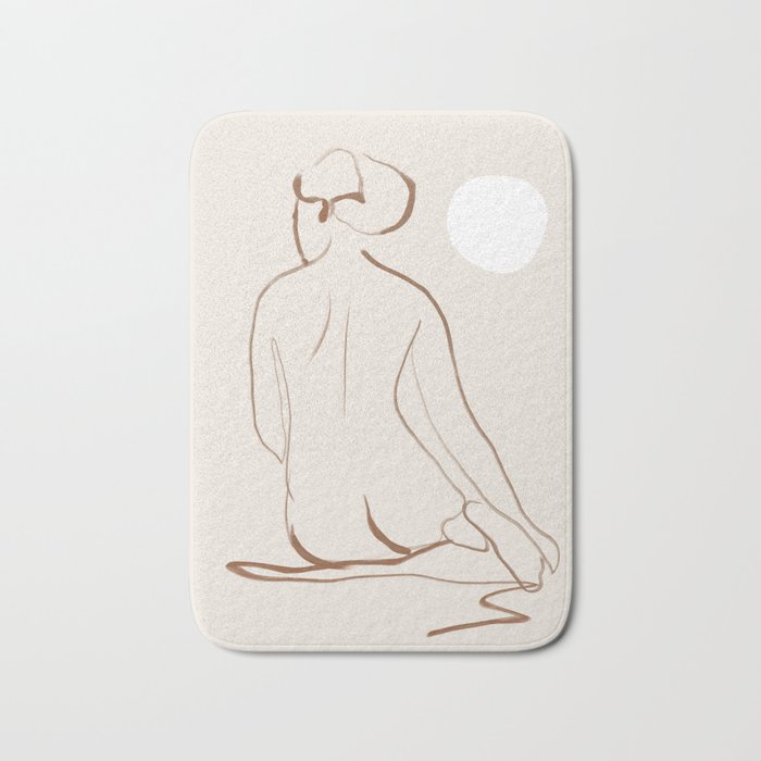 Minimal Line Art Nude 2 Bath Mat Gallery Image 1