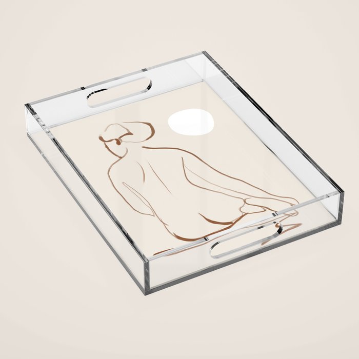 Minimal Line Art Nude 2 Acrylic Tray Gallery Image 1