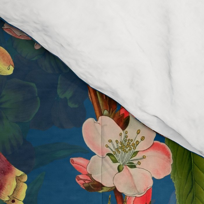 Vintage & Shabby Chic - Blue Midnight Spring Botancial Flower Garden Comforter Gallery Image 4
