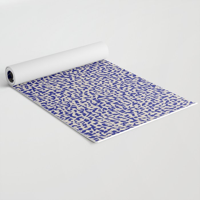 Playful strokes #3 / Beige on Blue Yoga Mat Gallery Image 2