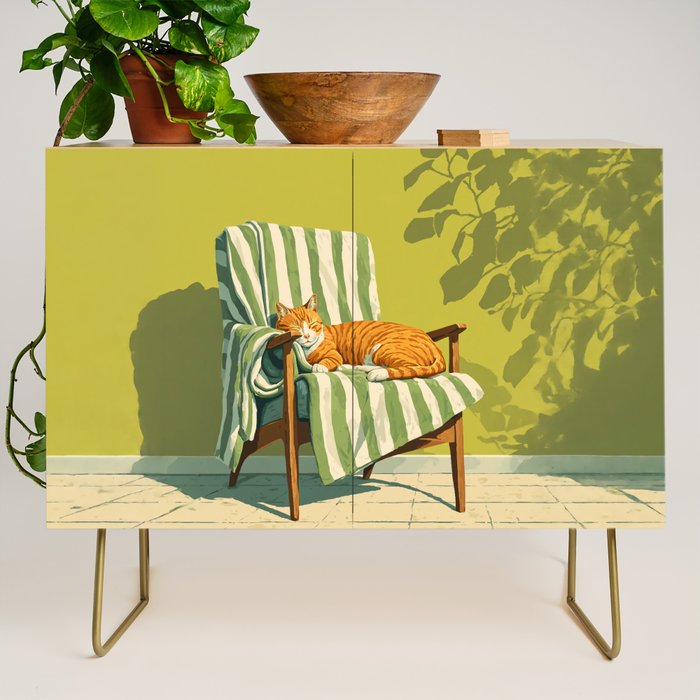 Sleeping Ginger Cat Sunshine Credenza Gallery Image 1