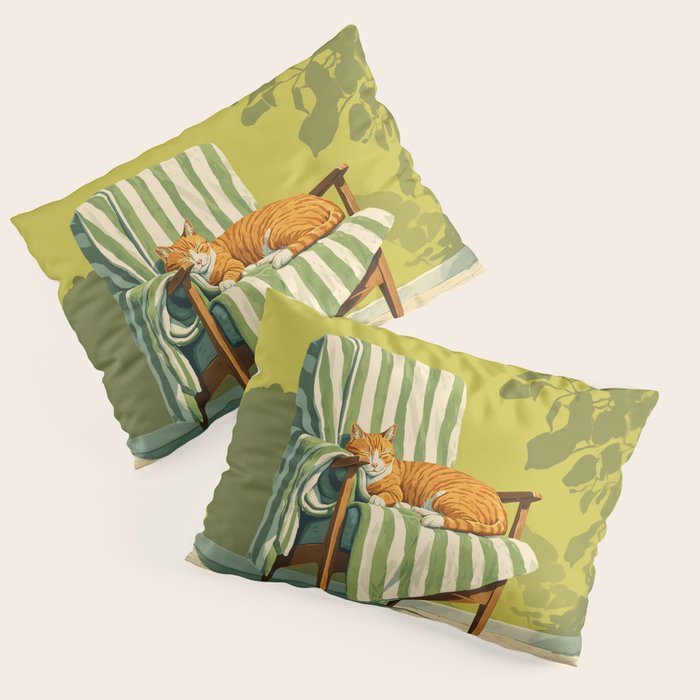 Sleeping Ginger Cat Sunshine Pillow Sham Gallery Image 1