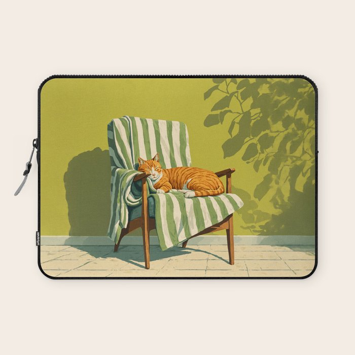 Sleeping Ginger Cat Sunshine Laptop Sleeve Gallery Image 1