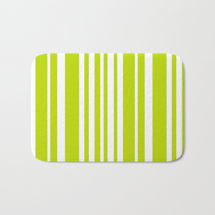Classic Stripes XXXVIII - Lime Green Bath Mat Gallery Image 1