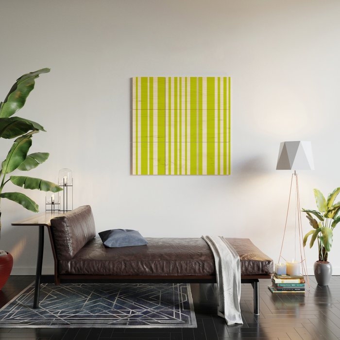 Classic Stripes XXXVIII - Lime Green Wood Wall Art Gallery Image 2